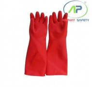 Găng tay công nghiệp dài 42 cm màu đỏ (Siêu dày)